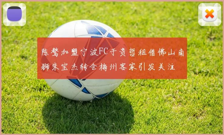 陈骜加盟宁波FC于贵哲租借佛山南狮朱宝杰转会梅州客家引发关注